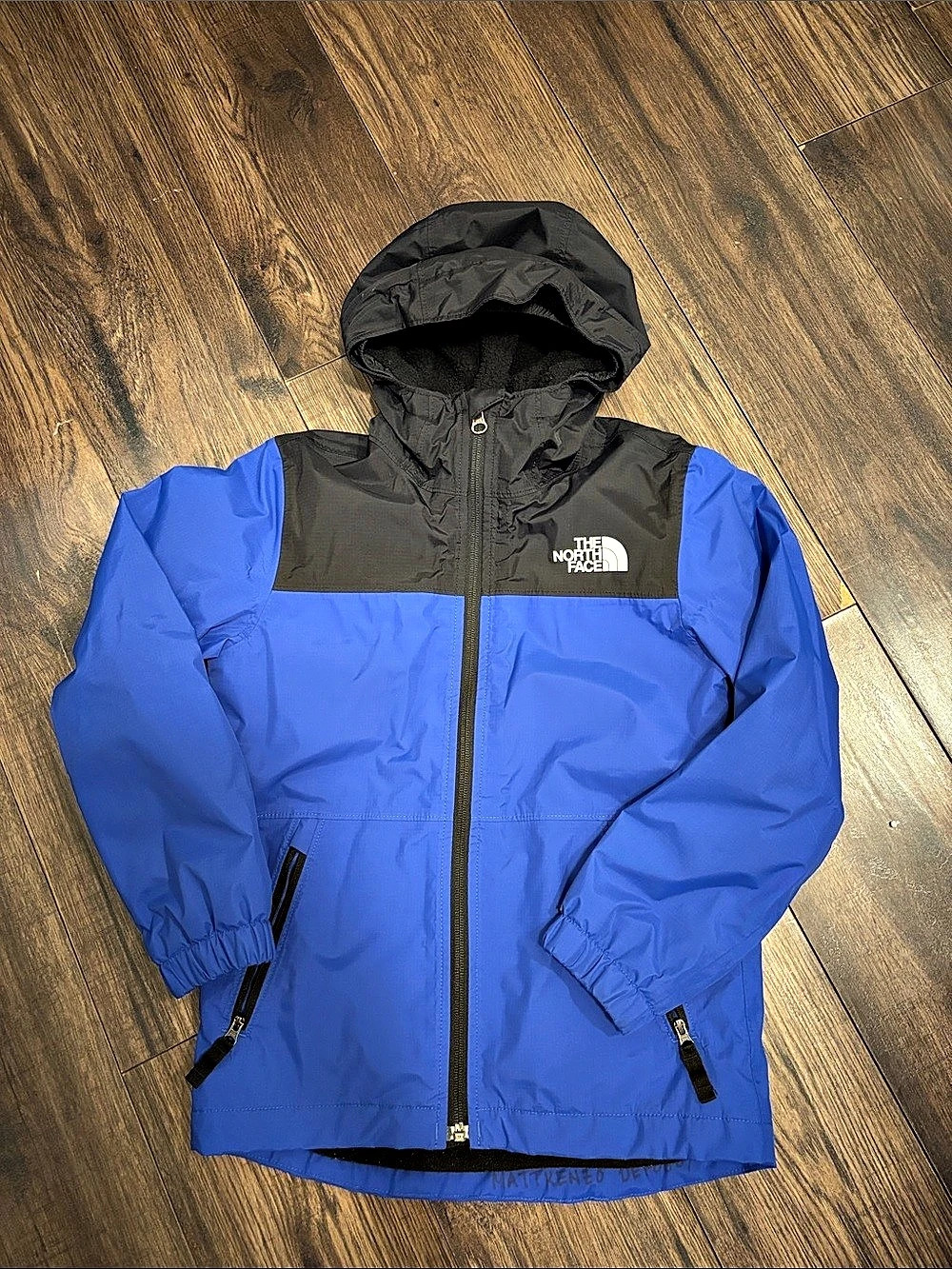 The North Face Kids Hooded Color Block Jacket in Blue & Black